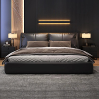 Lit mural pliable moderne en cuir minimaliste, style italien, pour chambre principale
