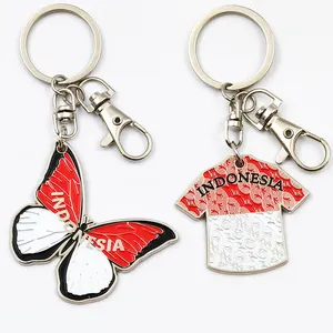 Wholesale Promotional Gift Keychain Tourist Souvenir Metal Custom Logo Zinc Alloy Stamp Die Cutting Printing Metal Key chains