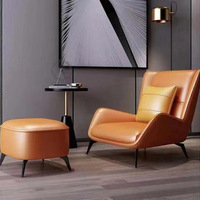 Fauteuil de salon en cuir moderne de style italien, fauteuil individuel de détente