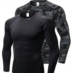 Men's Slim Fit Compression Long Sleeve Performance Shirt Premium Quick Dry Eco-Friendly Spandex/Polyester Base <b>Layer</b> <b>Top</b> - Product Image 1