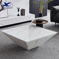 Table basse rectangulaire en marbre naturel noir et blanc de conception italienne moderne pour hôtel