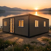 Maison préfabriquée extensible à double aile, étanche, et cabine conteneur pour usage hôtelier, bureau et appartement