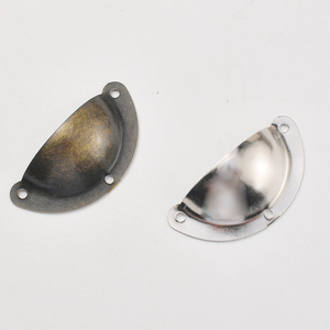 Furniture Handle Oval Iron Cabinet Handle Antique Bronze <b>Silver</b> Plated Durable Chinese Style 301 - Product Image 1