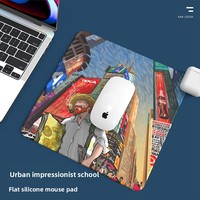 Tapis de Souris Créatif en Silicone Épaissi pour Bureau, Protection Poignet Personnalisée Van Gogh Peinture à l'Huile, Vente en Gros