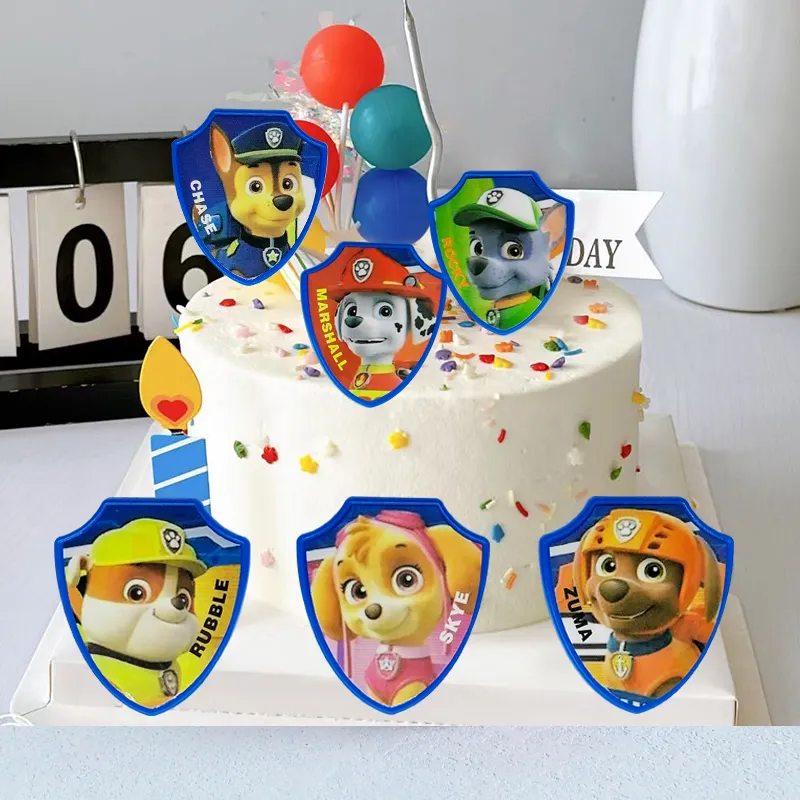 Tema della decorazione della torta decorazione della festa di compleanno anello giocattoli creativo fai da te anello in stile cartone animato anime wang wang team stickers