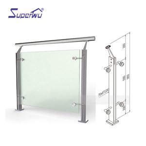 Garde-corps en <span class=keywords><strong>verre</strong></span> trempé haute résistance en acier inoxydable de sécurité pour <span class=keywords><strong>terrasse</strong></span> sans cadre personnalisé Superwu pour <span class=keywords><strong>balustrade</strong></span> en <span class=keywords><strong>verre</strong></span> de balcon - Product Image 6