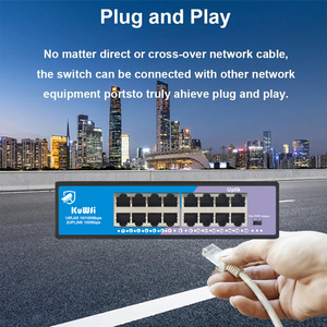 Werkspreis KuWFi 16 Port 18 Port Kommutator Poe Uplink-Port-Schalter Poe Verlängerung ai Poe Schalter für den Außeneinsatz - Product Image 3