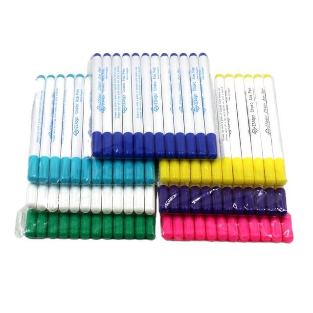 Water Based Fabric Marker Pen Sewing Creating Washable Art Lettering 7 Colors Marker Pen Set Water Erasable Fabric Marking Pen