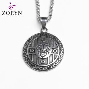 Collares con Colgante de Moneda de Rey Esqueleto de Acero Inoxidable, Corona y Cetro, Joyería de Moda Gótica Punk Vintage de Acero de Titanio para Hombre - Product Image 3