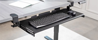 Plateau de clavier moderne en acier sous le tiroir de clavier d'ordinateur coulissant de bureau avec plateau de souris pour la dactylographie de chambre à coucher