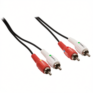 <b>Stereo</b> Audio <b>Cable</b> 2x RCA Male To 2x RCA Male 5 Meters Black - Product Image 1