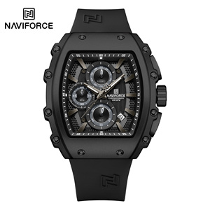 Orologio da polso sportivo casual da uomo NAVIFORCE 8070, cronografo, in silicone, con data automatica, al quarzo, impermeabile. - Product Image 1