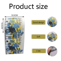 Papier toilette standard en rouleau, à noyau jetable, en pâte de bois vierge, imprimé palmier tropical confortable, thème retraite amusant