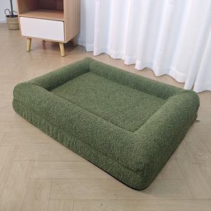 Luxus umwelt freundliche kleine rechteckige Hunde bett Deep Sleepy wasserdichte Zwinger gepolsterte Schlaf matte Katzen Haustiere Luxus Boucle Bett Haustiere - Product Image 1
