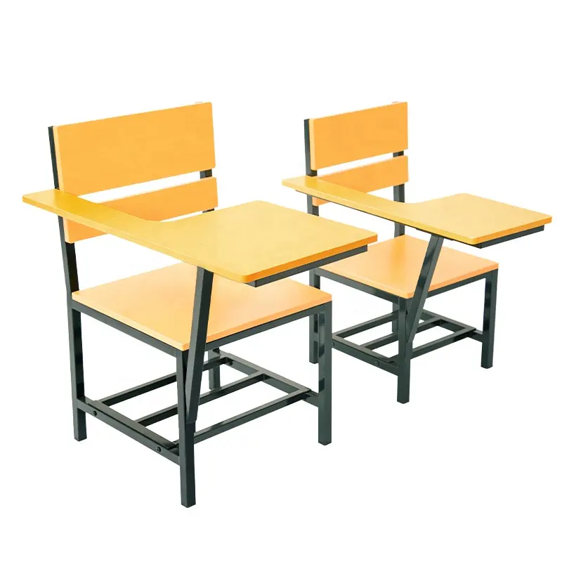 Silla de sala de entrenamiento y escritorio, muebles de aula, sillas escolares de madera, silla de estudiante de Filipinas con bloc de escritura, suministros escolares