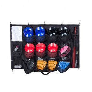 12 Player Dugout Organizer <b>Storage</b> Hanging Baseball Helmet Bag to Organize Baseball Equipment Including Helmets Gloves - Product Image 2