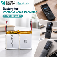Paket Baterai Lithium Ion Isi Ulang 3.7V 900mAh Kustom OEM untuk Perekam Suara Digital Perangkat Perekam Audio Portabel