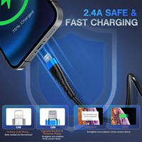 Kabel Data pengisian daya ponsel, 1m 3ft 2,4 A MFI sertifikat Usb untuk Iphone 11 12 13 14 Pro Max