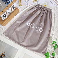 Sac en velours doux pour emballage cadeau, avec cordon de serrage, logo personnalisé imprimé, sac de rangement pour vêtements, chaussures, sèche-cheveux, sac anti-poussière en velours