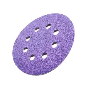 Kertas pengamplasan cakram pengamplasan keramik ungu kualitas tinggi untuk pemoles otomatis kayu logam