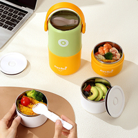 Boîte à nourriture portable Seau à dîner thermique à double couche pour Wokers de bureau ou boîte à lunch de conservation de la chaleur en acier inoxydable pour étudiants