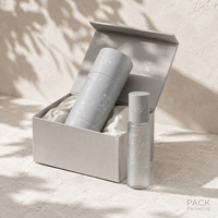 Emballage personnalisé en tube de papier artisanal de luxe biodégradable pour parfum, huile essentielle et cosmétiques, avec logo en feuille d'or holographique