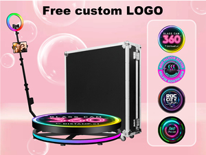 40 inch 360 fotohokje voor 5-6 personen, selfie voor evenementen, automatisch draaibaar platform met RGB ringlicht, afstandsbediening, flightcase - Product Image 6