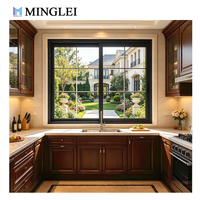 Fenêtres coulissantes modernes en aluminium MINGLEI avec design à grilles, verre trempé teinté pour maisons