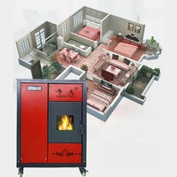 Chaudière à granulés de bois 12KW pour chauffage de l'eau, chaudière à biomasse en fonte verticale avec télécommande automatique CE pour usage industriel intérieur