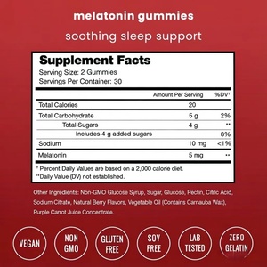 OEM 60 piezas de Gomitas de Melatonina para Adultos, Ayuda a un Sueño Profundo, Ricas en Vitamina B6, Producto Saludable, Promueve un Sueño Reparador - Product Image 3