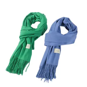 WDD511 250 Grams Winter New Solid Color Faux Cashmere Scarf Women Korean Candy Color Cute Shawl Ladies Keep Warm Fashion Scarf