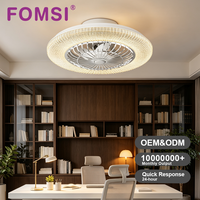 Ventilateur de plafond LED FOMSI 3W-45W, lampe à intensité variable, 3 températures de couleur, commande intelligente par télécommande/application, pour chambre à coucher, salon, moteur silencieux à 6 vitesses