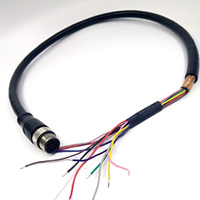 Connecteur de câble blindé personnalisé en usine, 2, 3, 4, 5, 6, 8, 12 broches, étanche IP67, M12 A, câble connecté mâle-femelle 12 broches