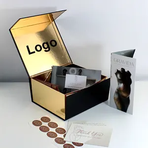 Caja de regalo magnética plegable de lujo negra personalizada para una sola botella de vino Embalaje de estructura rígida con pegatinas de uso Embalaje de regalo