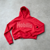 Sweat-shirt à capuche court personnalisé en molleton épais 400 g/m² avec logo imprimé en relief 3D, style streetwear oversize pour homme