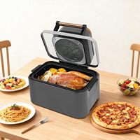Four à Friture Sans Huile 12L en Verre 1700W Grande Capacité Non Toxique avec Fenêtre Transparente, 6 Préréglages et Contrôle Précis de la Température pour Rôtir et Cuire