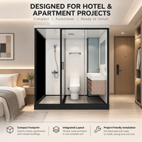 Module de salle de bain préfabriqué intégré YEETE - Salle de douche tout-en-un avec options de toilettes et de lavabo pour projets hôteliers et d'appartements