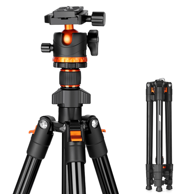 Professional Aluminum Alloy Tripod 360 Ball Head Bubble Level Portable Flip Lock Design 10kg Load Capacity Video Camera 4-Leg