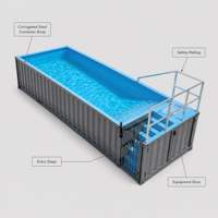 Conteneur maritime industriel en acier de 20 pieds pour piscine, style au sol, avec système de filtration, prix compétitif - Offre Spéciale
