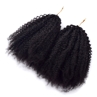 KAMA 100% Cheveux Humains Vietnamiens Remy Bouclés Crépus, Extensions de Tissage Pré-bouclées Réutilisables au Crochet 4C