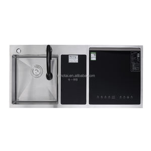 <span class=keywords><strong>Lave</strong></span>-vaisselle encastrable intelligent à triple bac en acier inoxydable brossé pour <span class=keywords><strong>cuisine</strong></span> de ferme, avec nettoyage ultrasonique - Product Image 1