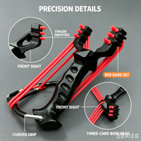 Slingshot de Chasse et de Pêche Compétitif d'Extérieur Haute Puissance à 3 Cartouches avec Support de Poignet, Golden Assassin