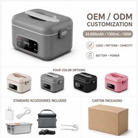 Kabellose Elektrische Lunchbox 1300ml Edelstahl-Innentopf Digitale Steuerung Timer-Funktion Selbsterhitzender Speisenwärmer 1 Jahr Garantie