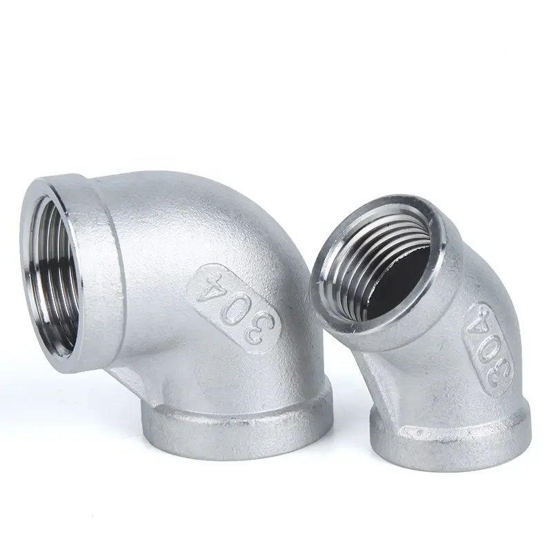 Stainless steel pipe fitting 90degree 45degree stainless steel screwed elbow thread NPT BSPT