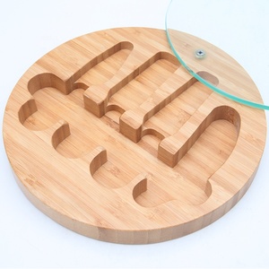Tablero de corte de <span class=keywords><strong>cristal</strong></span> con herramientas de queso y vino conjunto caliente vender queso junta de Bambú - Product Image 4