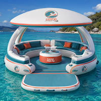 Plateforme flottante gonflable pour les loisirs à la maison sur le lac, quai aquatique spacieux pour les fêtes, la détente et les activités ludiques