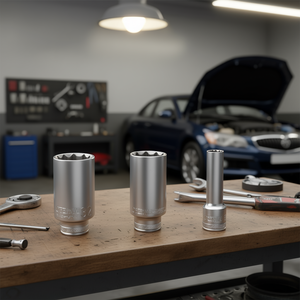 Llave de vaso poligonal Fervi de 32 mm para coche/furgoneta, 12 puntas, larga - Product Image 3