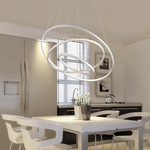 New design bianco moderno lampadario anello di illuminazione a LED luce di soffitto per sala da pranzo lampade di - Product Image 2