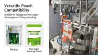 Máquina Empacadora Gloex de 6 Estaciones de Trabajo Accionada por Servo para Bolsas Planas y Bolsas Verticales sin Cierre