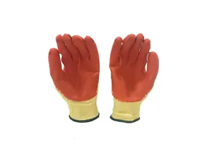 経済的な10ゲージポリエステル/綿耐摩耗ラテックス手袋作業安全手袋